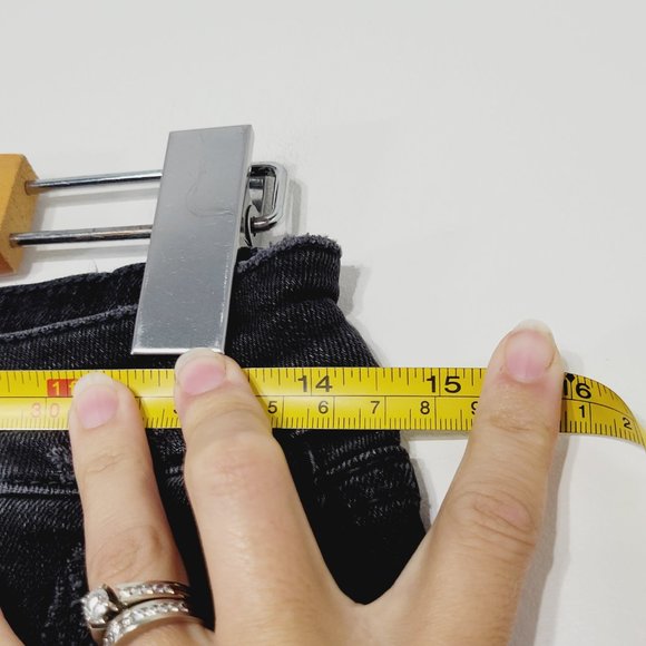 Zara Authentic Denim Jean Shorts Black Cut Off Raw Hem Distressed Pockets Size 4 - Picture 10 of 11